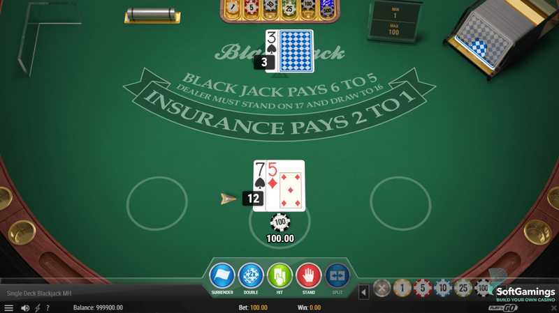 Play Single Deck Blackjack MH