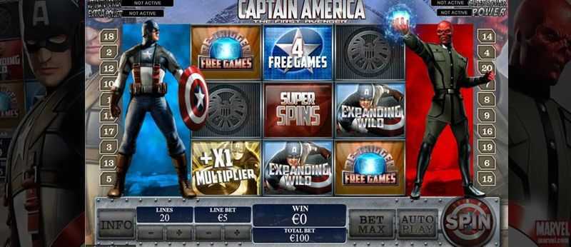 Slot Captain America Playtech 5 Slot Captain America Playtech 5