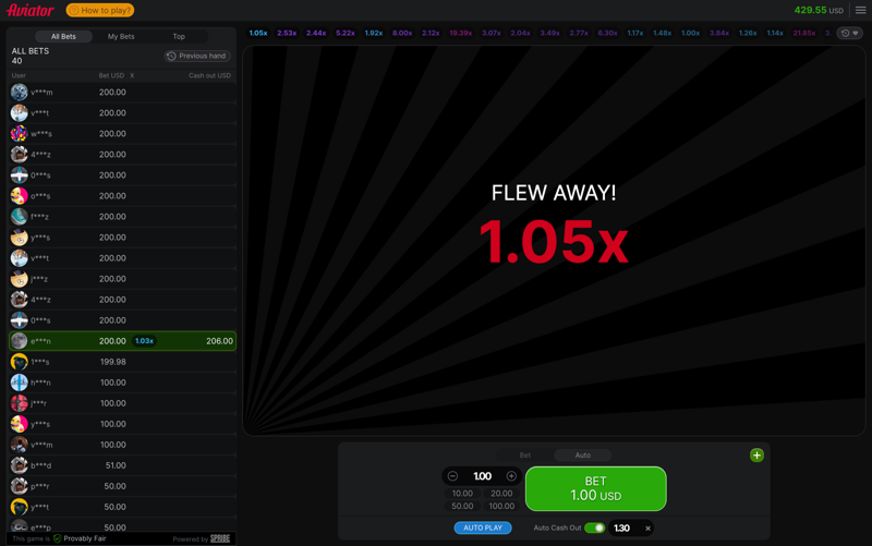 Aviator — round ended, plane flew away