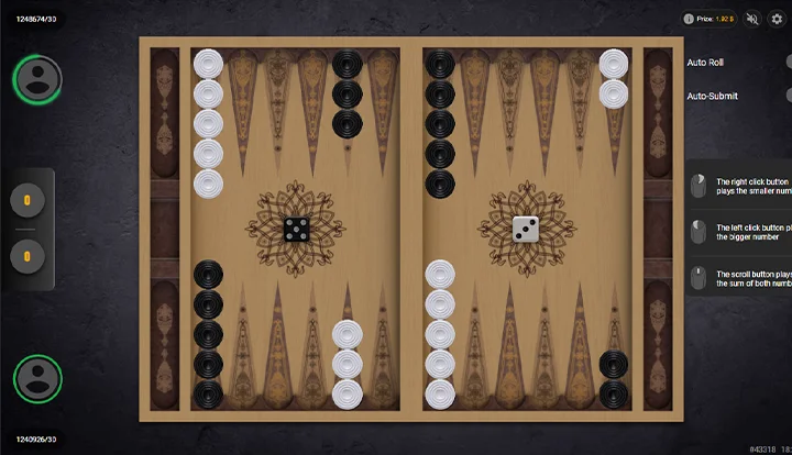 Backgammon — base gameplay screenshot Backgammon — base gameplay screenshot