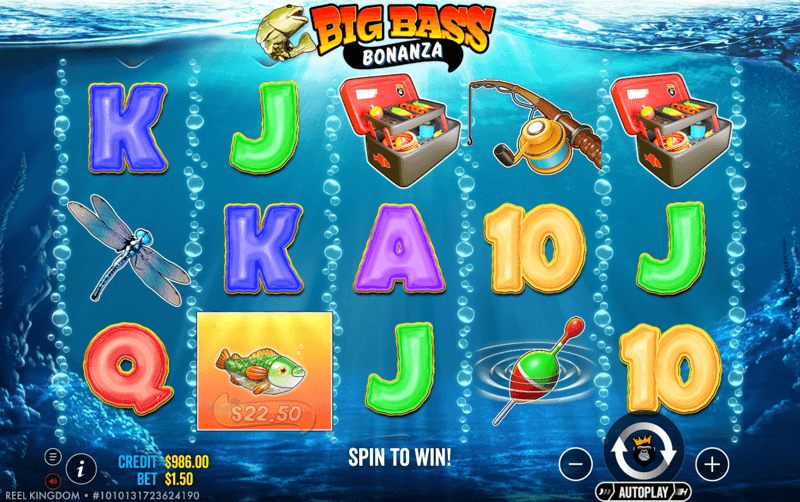Big Bass Bonanza — base gameplay screenshot