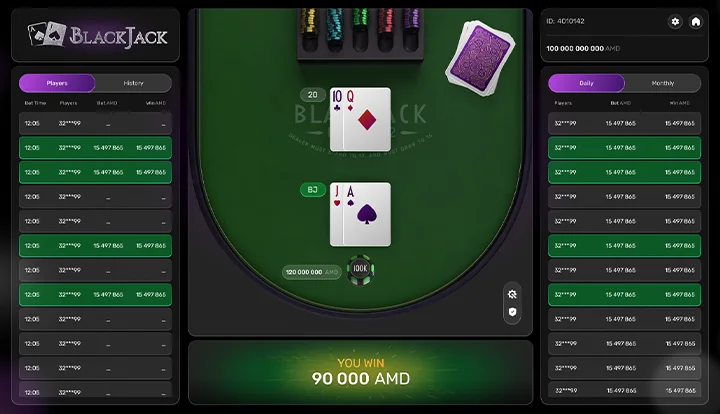 Blackjack — base gameplay screenshot Blackjack — base gameplay screenshot
