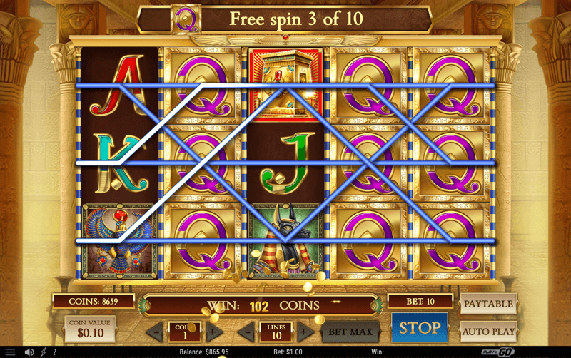 Book of Dead — free spin round in action