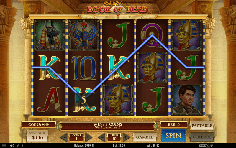 Book of Dead — gamble or collect feature