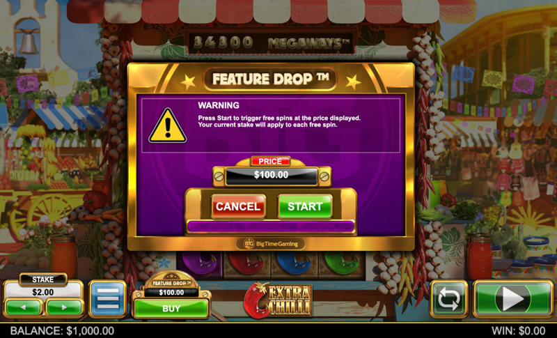 Extra Chilli Megaways — Feature Drop option