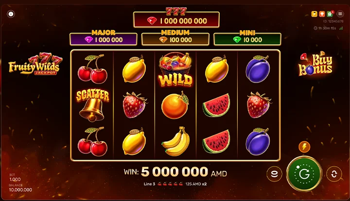 Fruity Wilds — base gameplay screenshot