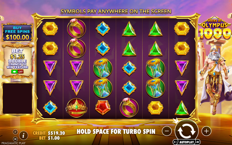 Gates of Olympus 1000 — base gameplay screenshot