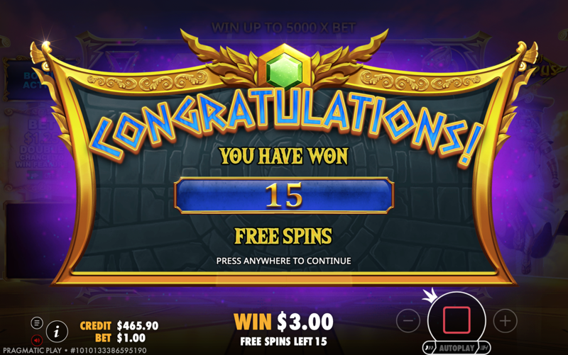 Gates of Olympus — free spins feature