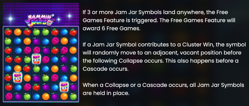 Jammin' Jars — free game feature rules