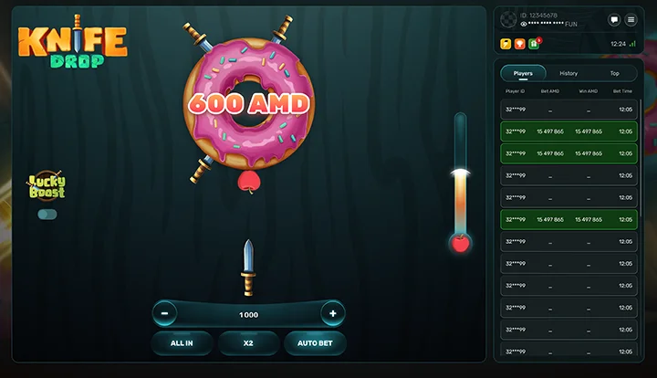 Knife Drop — base gameplay screenshot