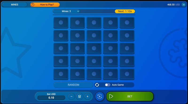 Mines — base gameplay screenshot Mines — base gameplay screenshot