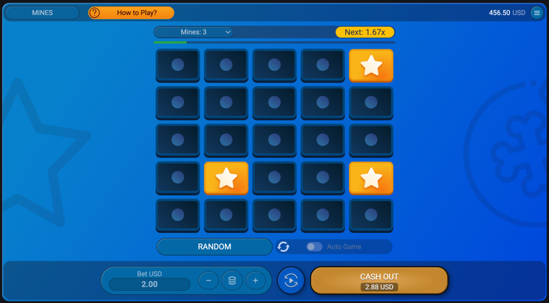 Mines — manual play mode Mines — manual play mode