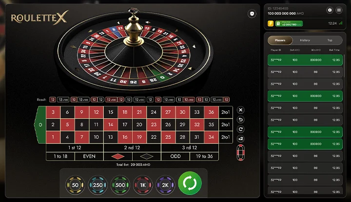 Roulette x — base gameplay screenshot