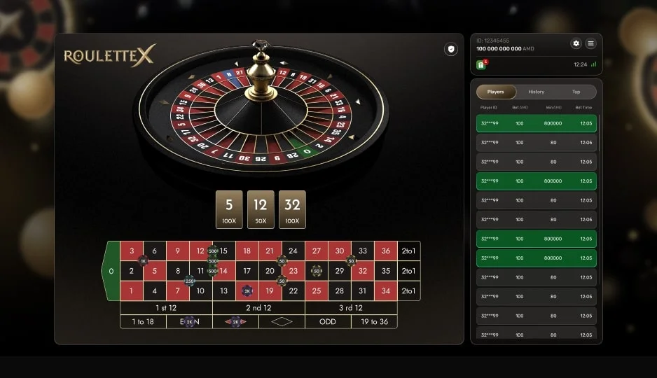 Roulette x — winning combination
