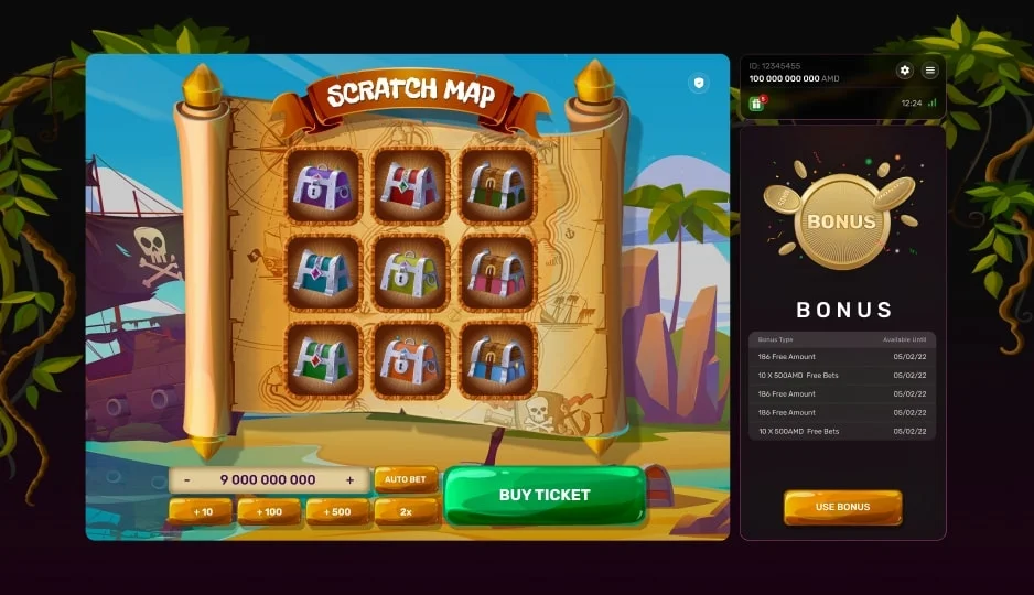 Scratch Map — winning combination