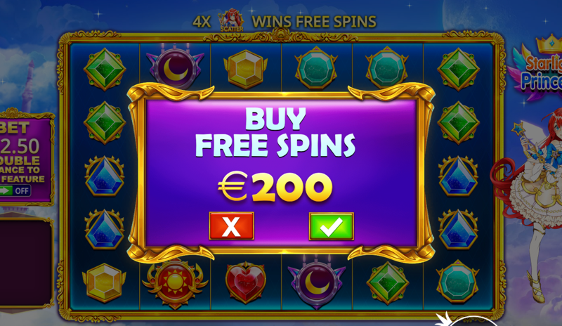 Starlight Princess — buy free spins option