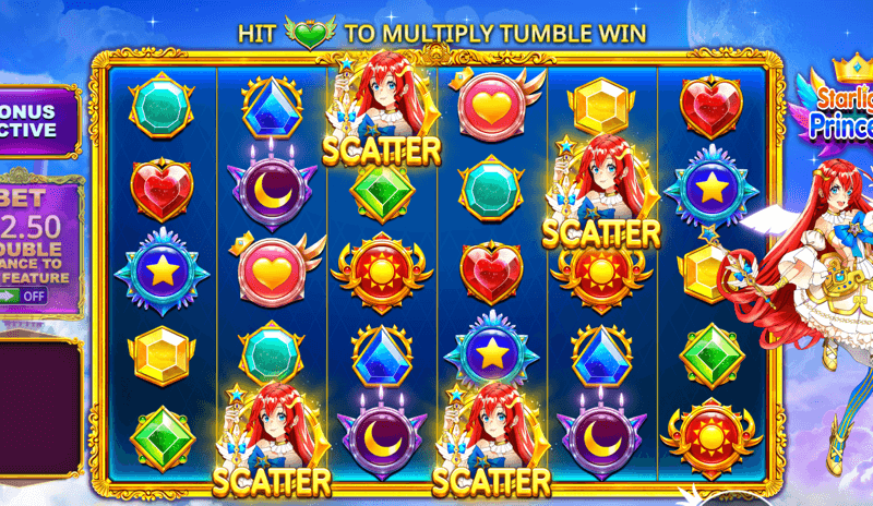 Starlight Princess — scatter symbols on the reels