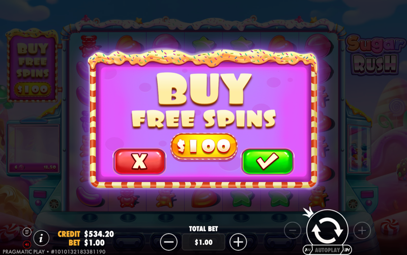 Sugar Rush — buy free spins option