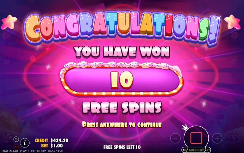 Sugar Rush — free spins feature