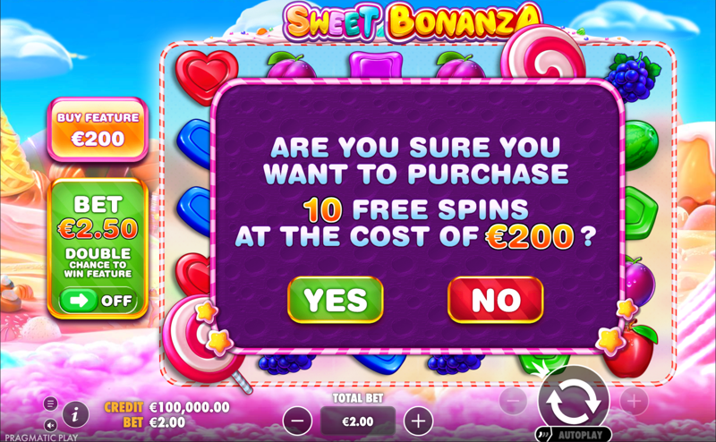 Sweet Bonanza — buy free spins option