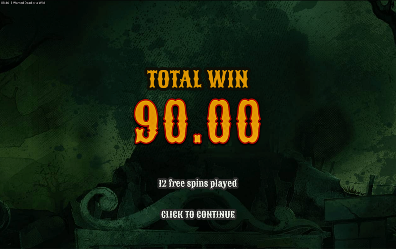 Wanted Dead or a Wild — total win result