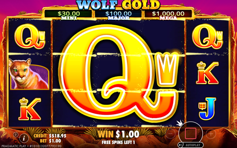 Wolf Gold — giant symbol win during free spins
