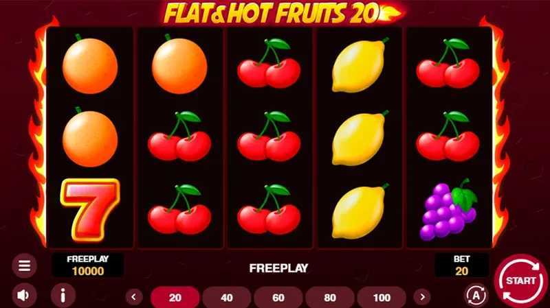 Play Flat & Hot Fruits 20 by 1spin4win