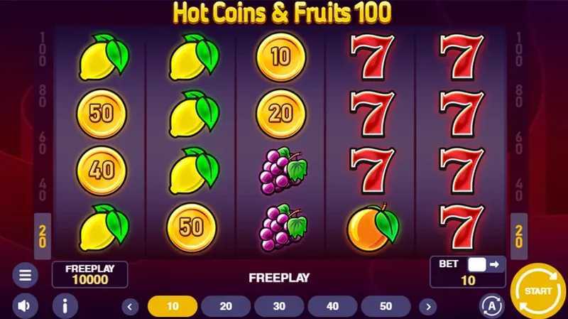 Play Hot Coins & Fruits 100 by 1spin4win