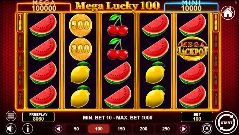 Play Mega Lucky 100 by 1spin4win