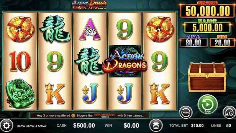 Play Action Dragons Cash Stacks Gold by Ainsworth