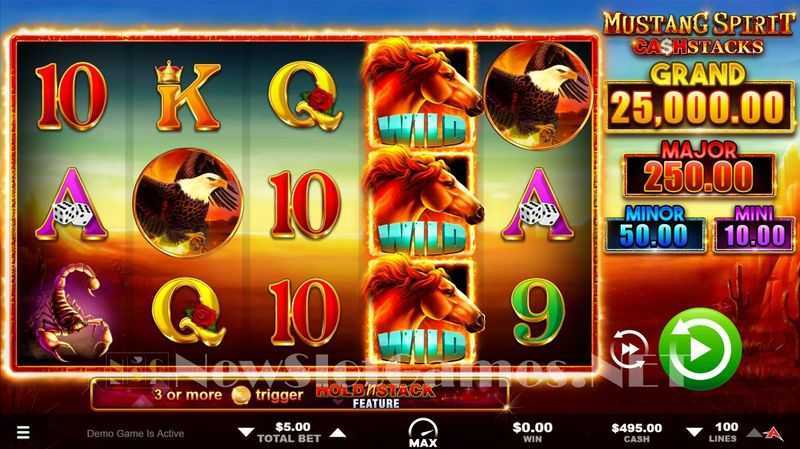Play Mustang Spirit Cash Stacks Gold by Ainsworth