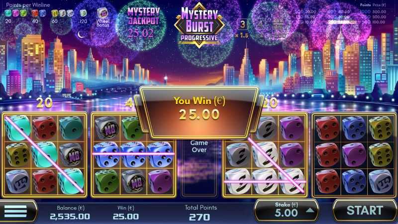 Play Mystery Burst Progressive Numbers by Air Dice