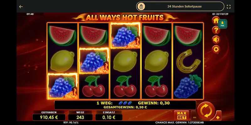 Play Allways Hottest Fruits by Amatic Industries