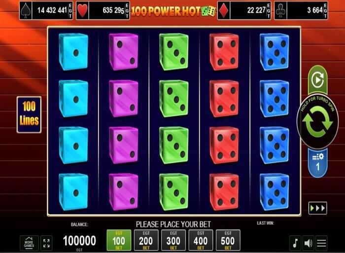 Play 100 Power Hot Dice by Amusnet Interactive