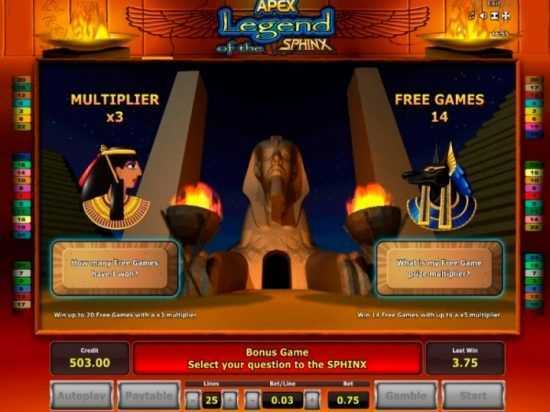 Play Legend of the Sphinx by Apex Gaming