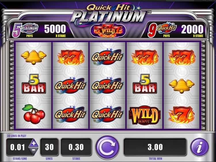 Play Quick Hit Platinum Triple Blazing 7s by Bally