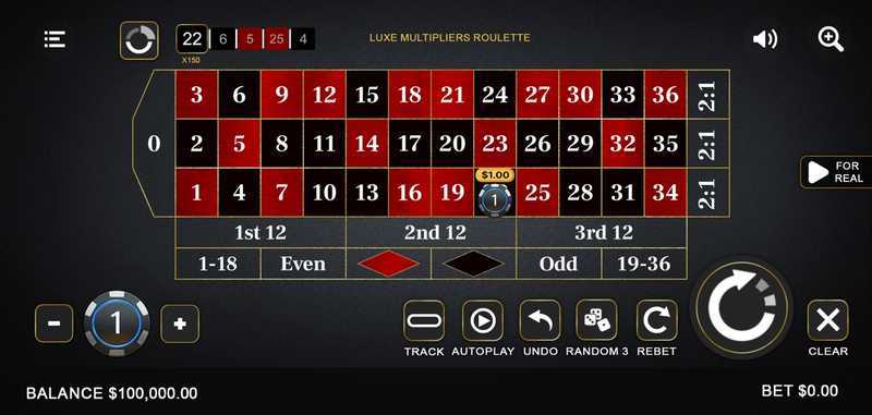 Play Luxe Multipliers Roulette by Begames