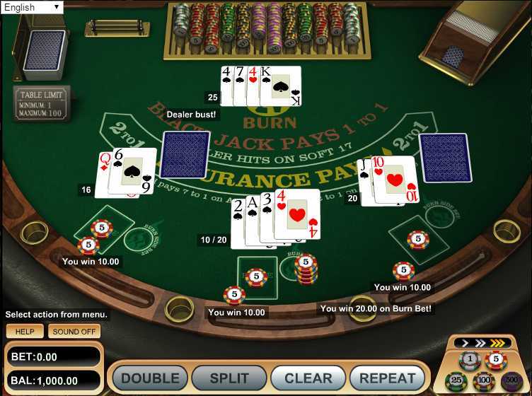 Play 21 Burn Blackjack by Betsoft