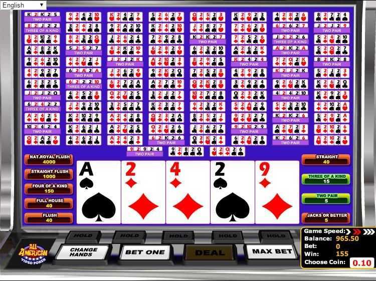 Play All American Poker MH by Betsoft