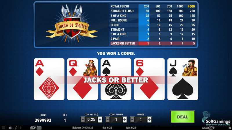 Play Jacks or Better MH by Betsoft