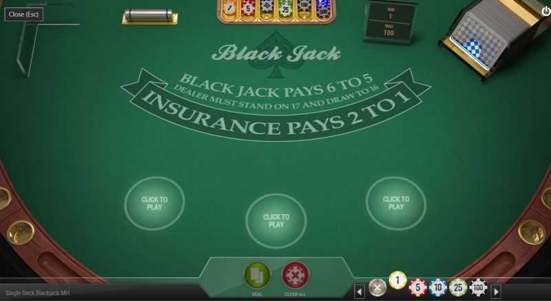 Play Single Deck Blackjack by Betsoft