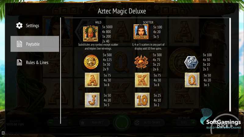 Play Aztec Magic Deluxe by Bgaming