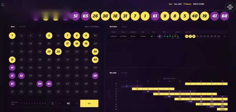 Play Hexa Keno 2 by Casino Web Scripts