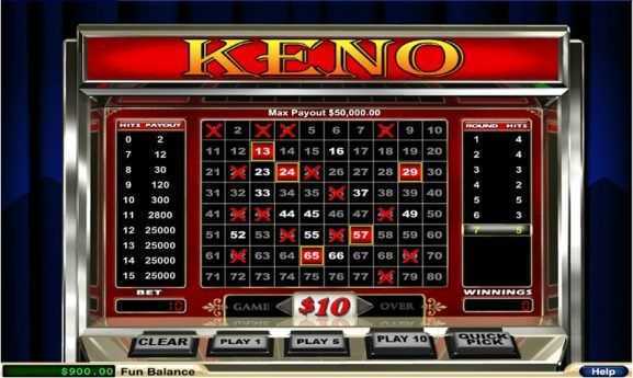 Play Keno Jackpot by Concept Gaming