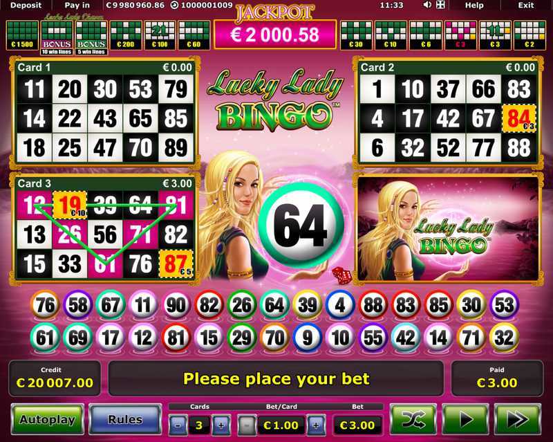 Play Lucky Lady Bingo by Eurocoin Interactive