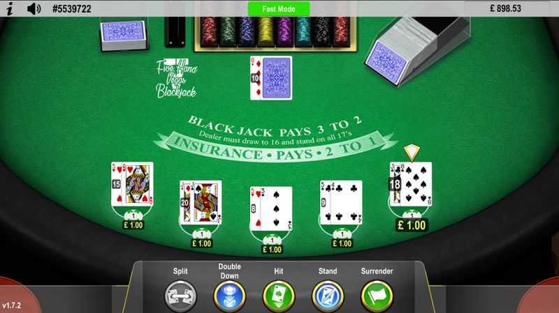 Play 5 Handed Vegas Blackjack by Flipluck