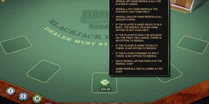 European Blackjack Redeal Gold European Blackjack Redeal Gold