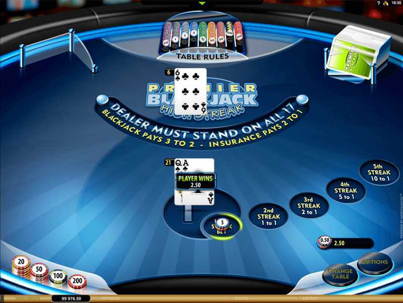 Play Premier High Streak Blackjack by Games Global