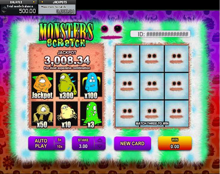 Play Monsters Scratch by Gamesos