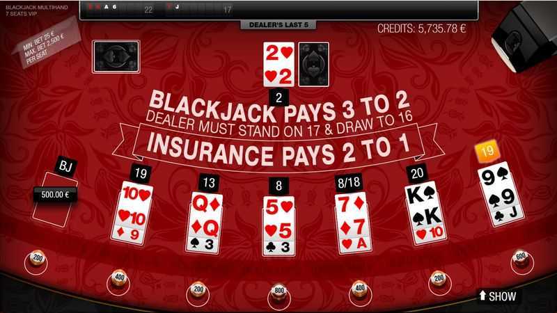 Slot Blackjack Multihand 7 Seats VIP